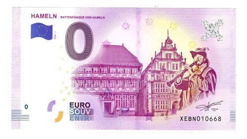 D_753640-MLM110517685215_042026-O.jpg Billete 0 Cero Euro Souveni El Flautista De Hamelin Alemania