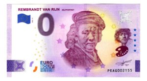 Billete De 0 Euro Souvenir Rembrandt Van Rijn, Holanda 2023