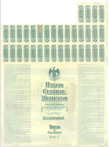 D_758436-MLM70814417986_082023-O.jpg Acción Del Banco Central Mexicano De 1908, (blueberry) Raro