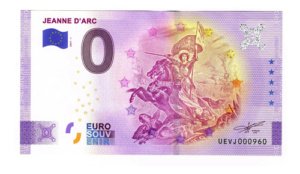 D_759212-MLM76573219661_052024-O.jpg Billete 0 Cero Euros Souvenir, Juana De Arco, Francia 2021