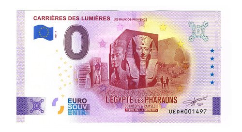 Billete De 0 Euro Souvenir, Kheops Y Ramsés Il Francia 2024