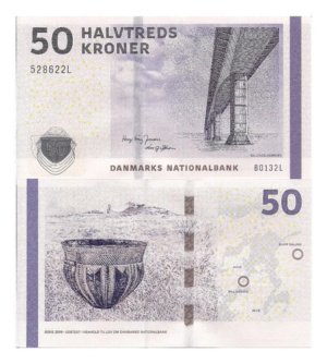 Billete De Dinamarca De 50 Coronas, 2016, Nuevo Sin Circular