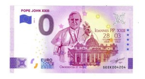 Billete 0 Cero Euro Souvenir Papa Juan X X Ill Vaticano 2021