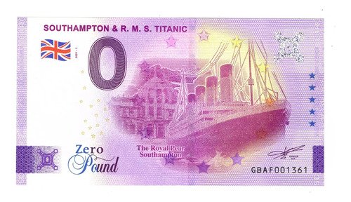 D_784875-MLM69434118856_052023-O.jpg Billete 0 Zero Pound Sou Southampton Titanic Inglaterra 2021