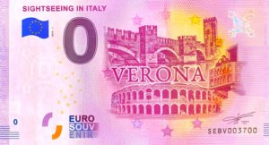 Billete 0 Cero Euro Souveni Italia Monumentos De Verona 2019