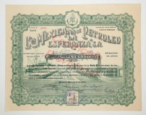 Acción De La Cía Mexicana De Petroleo La Esperanza, De 1914