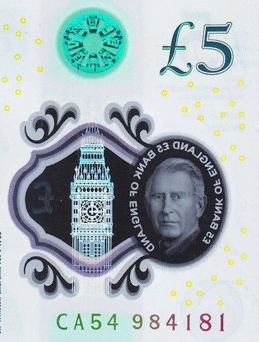 Billete De Inglaterra De 5 £ Carlos Ill & Churchill Polímero