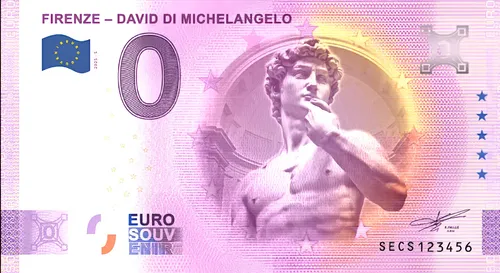 Billete 0 Cero Eurosuvenir David De Miguel Angel Italia 2018