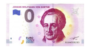 Billete 0 Cero Euros Sou Johann Wolfgang Von Goethe Alemania