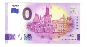 Billete 0 Cero Euro Souvenir Praga República Checa 2022 Nvo.