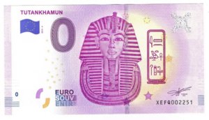 Billete 0 Cero Euro Souvenir Tutankhamun Alemania 2019