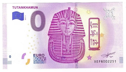 Billete 0 Cero Euro Souvenir Tutankhamun Alemania 2019