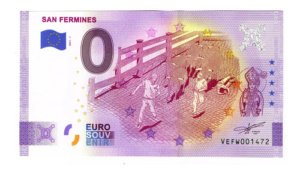 Billete 0 Cero Euros Souv. Fiestas De San Fermín España 2021