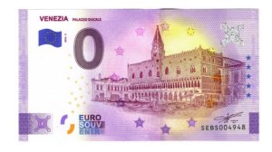Billete 0 Cero Euro Souv. Venecia Palacio Ducal Italia 2022