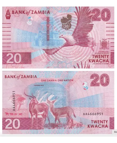 D_839701-MLM84586878710_052025-O.webp Billete De Zambia 20 Kwacha Águila Pescador Y Antílopes 2024