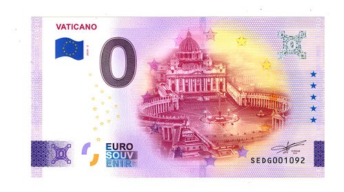 Billete De 0 Cero Euro Souvenir Vaticano 2024