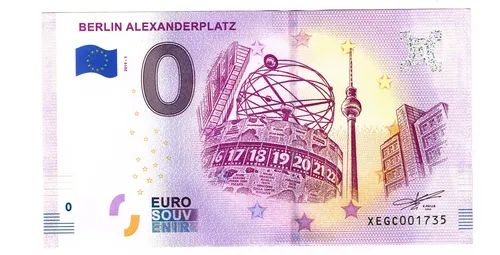 Billete 0 Cero Euro Sov. Berlin Alexanderplatz Alemania 2019
