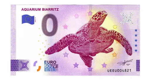 Billete 0 Cero Euro Aquario De Biarritz Tortuga Francia 2023