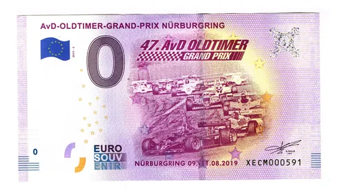 Billete 0 Cero Euro Old Gran Prix Nürburgring Alemania 2019