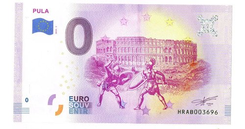 Billete 0 Cero Euro Souvenir Anfiteatro De Pula Croacia 2019