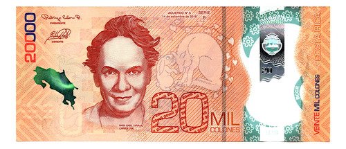 Billete De Costa Rica 20,000 Colones, Colibrí Chispita, 2019