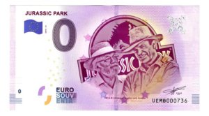 D_899733-MLM110515874399_042026-O.jpg Billete 0 Euro Souven. Jurassic Park Sam Neill Francia 2019