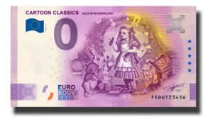 Billete 0 Cero Euro Clásicos De Dibujos Animados Alicia 2025