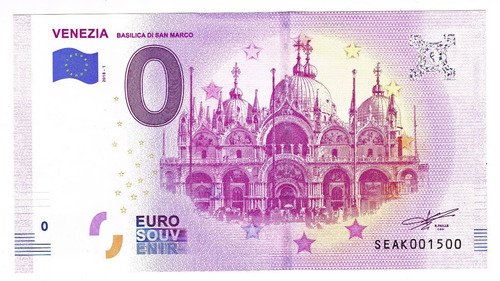 D_906077-MLM48222453712_112021-O.jpg Billete 0 Cero Euro Souvenir San Marcos Venecia Italia 2018