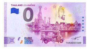 Billete 0 Cero Euro Souveni Tailandia Tuk -tuk Wat Arun 2021
