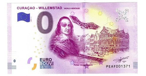 Billete 0 Euro Holanda Wilemstad Curazao Patrimonio Mundial