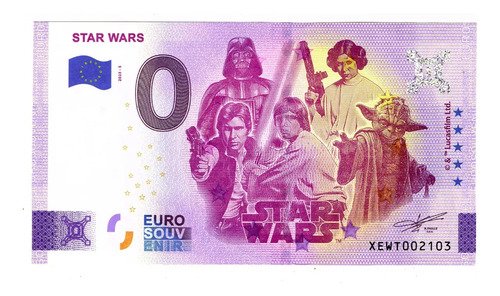 Billete 0 Euro Souvenir Star Wars Alemania Nuevo Sin C 2023