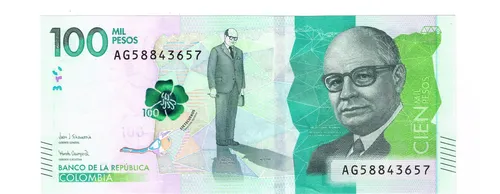 Billete De Colombia De 100,000 Pesos Nuevo Sin Circular 2022