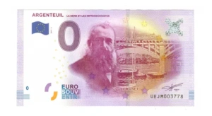 Billete De 0 Cero Euro Souvenir, Claude Monet, Francia 2017