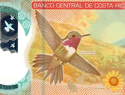 Billete De Costa Rica 20,000 Colones, Colibrí Chispita, 2019