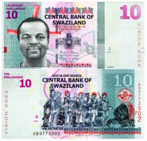 Billete De Suazilandia (swaziland) 10 Lilangeni Emitido 2010