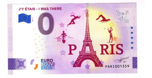 Billete 0 Cero Euro Paris Juegos Olímpicos Torre Eiffel 2024