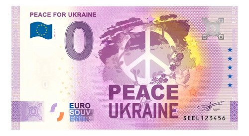 Billete 0 Cero Euro Souvenir Paz Por Ucrania Alemania 2022