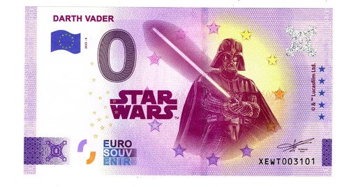 Billete 0 Euro Souvenir Darth Vader Star Wars Alemania 2023