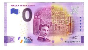 Billete 0 Cero Euro Nikola Tesla (invento)billete Nuevo 2000
