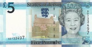 Anverso del billete de Jersey 5 Libras 2010
